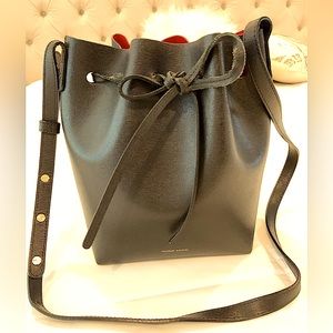 Mansur Gavriel Black Leather Bucket Bag